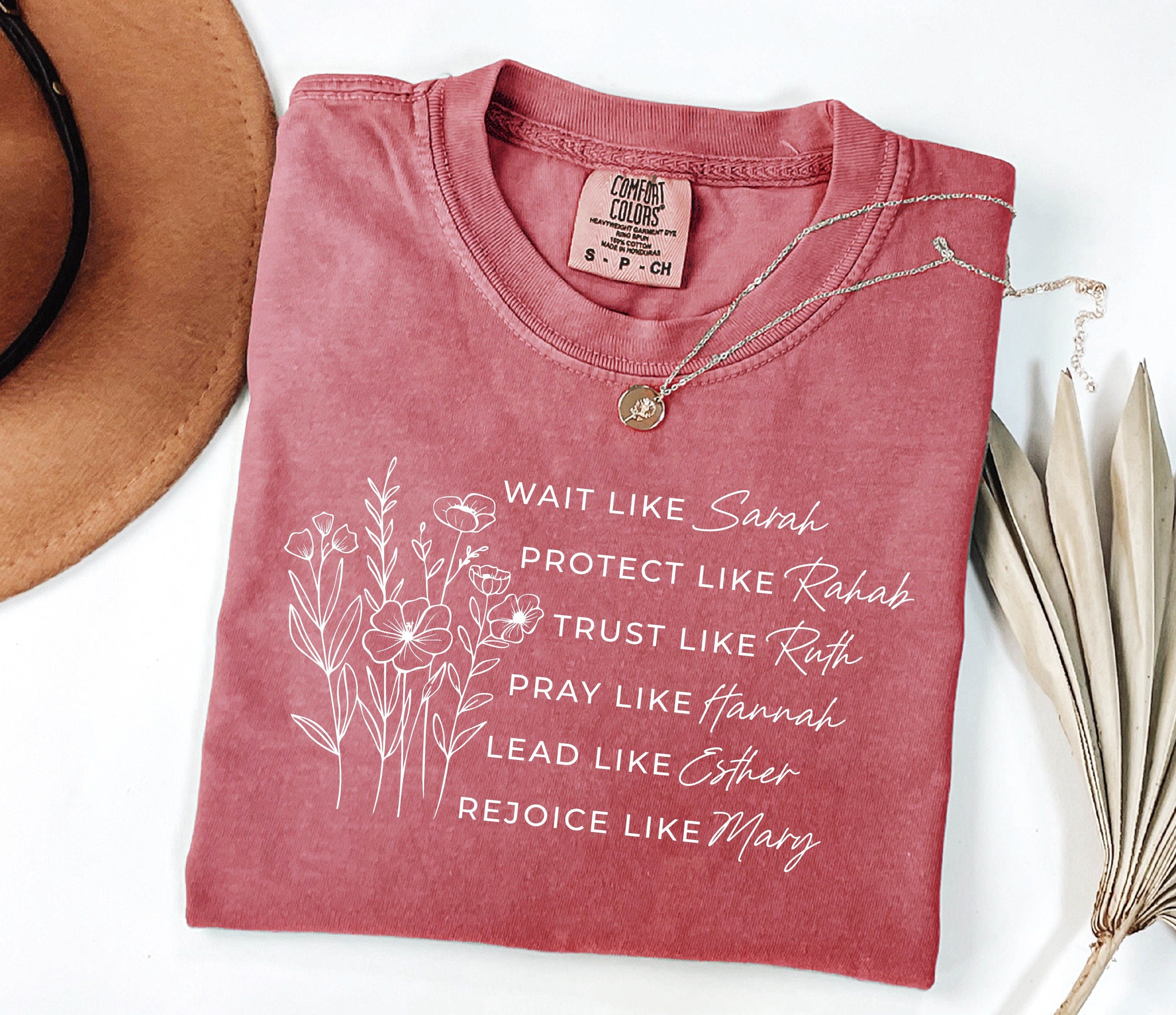 Comfort Colors® Religious Shirt, Women of the Bible Shirt, Bible Verse Shirt, Faith Shirt, Boho Christian Shirt, Floral Religious Shirt